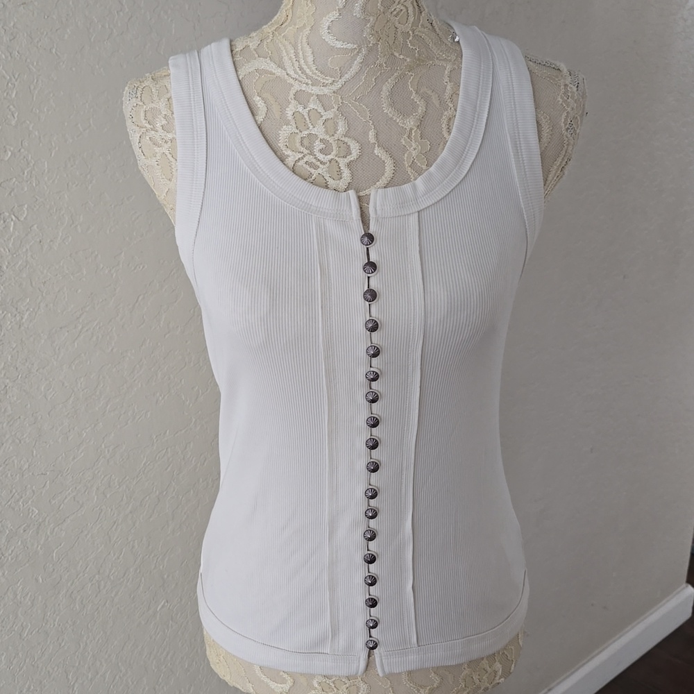 NEW Idyllwind By Miranda Lambert Button-Front Ribbed Tank
